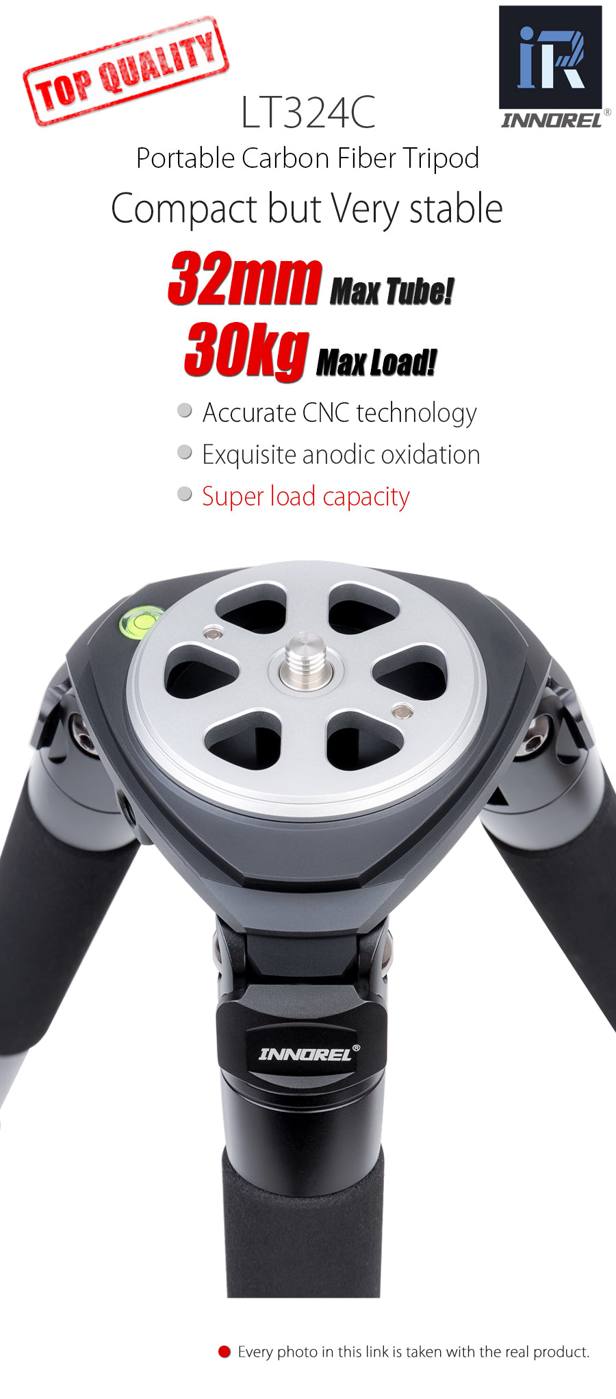 Carbon Fiber Camera Tripod INNOREL LT324C