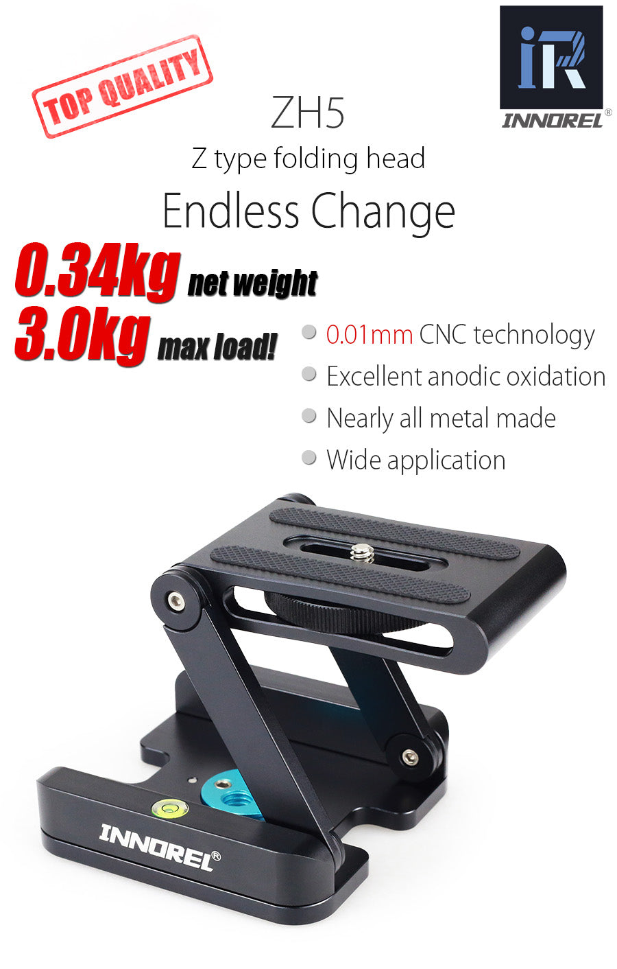 INNOREL ZH5 Z Flex Tilt Aluminum Flexible Tripod Head