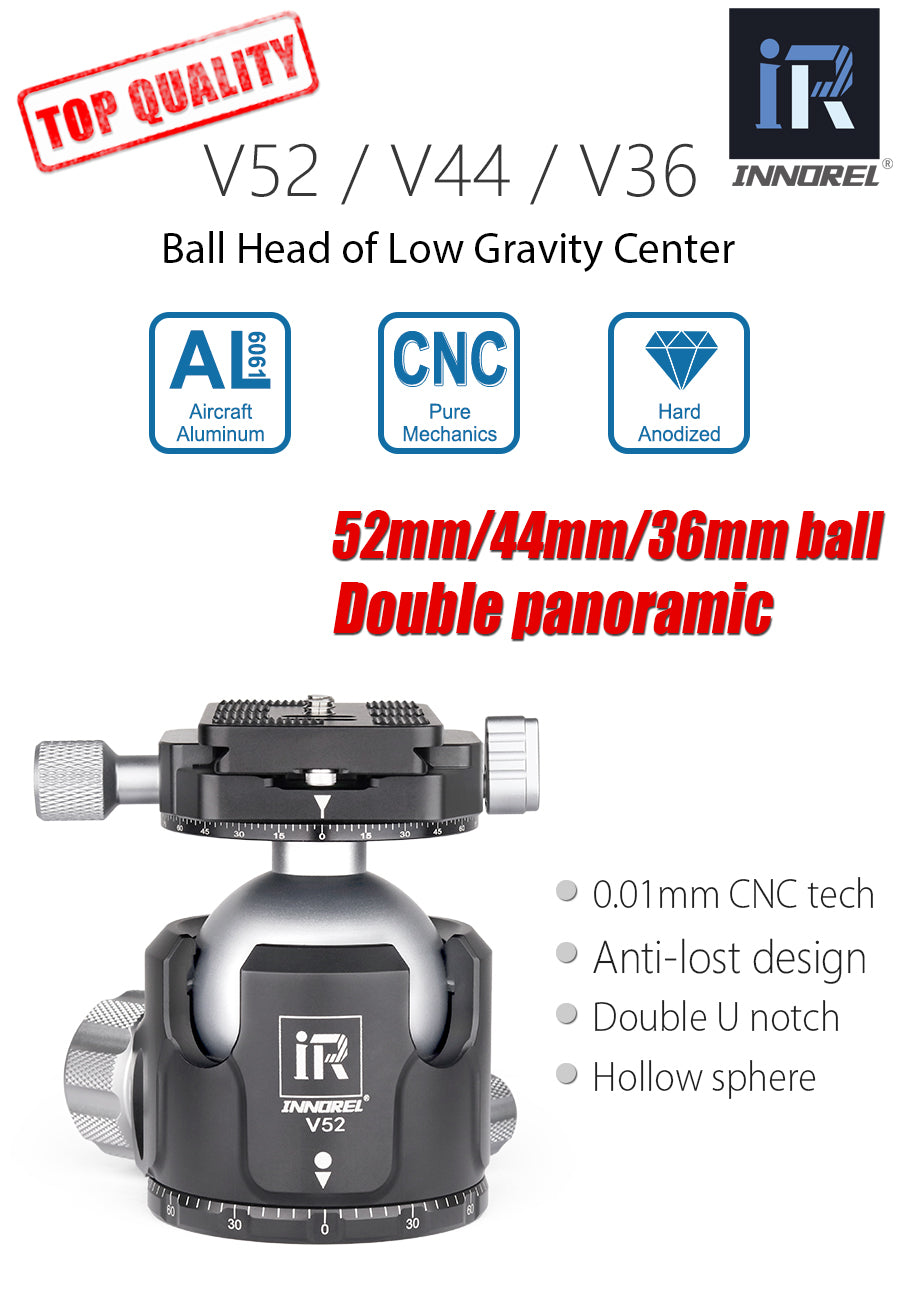 Low Profile Tripod Ball Head INNOREL V36/V44/V52