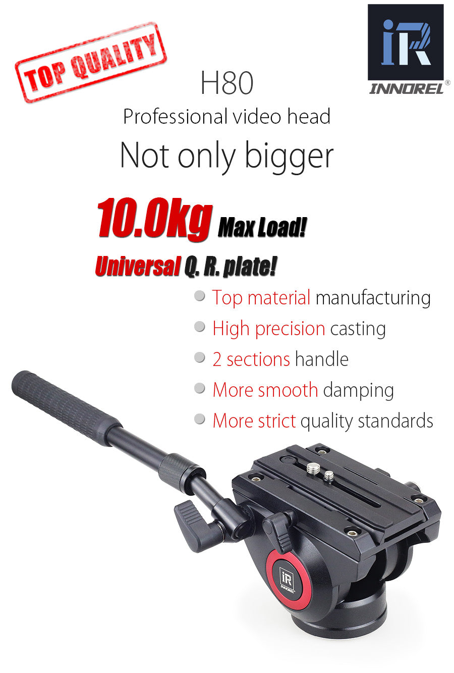 INNOREL H80 Video Fluid Head Hydraulic Damping