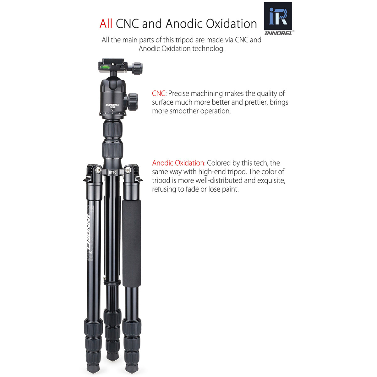 INNOREL RT40+B36 Aluminium Camera Tripod Monopod