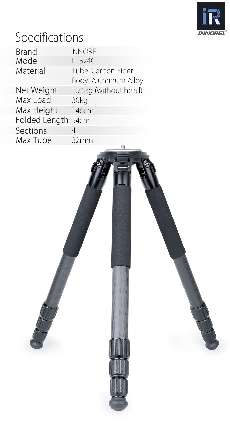 Carbon Fiber Camera Tripod INNOREL LT324C