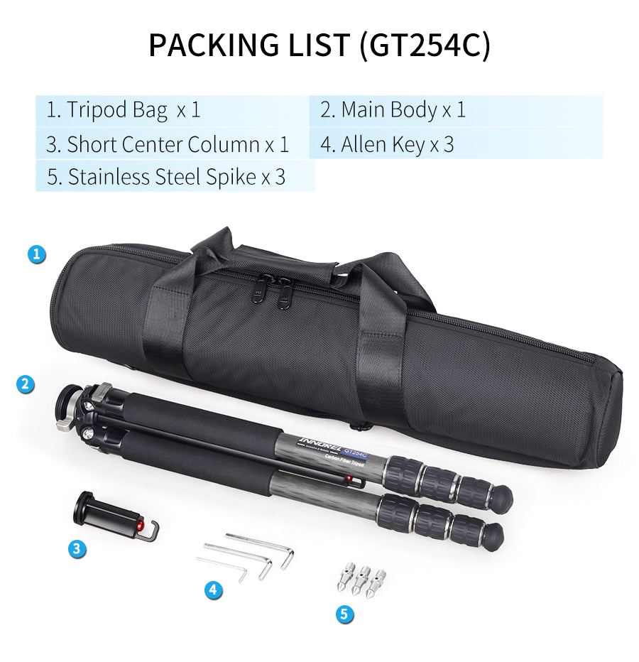 Trépied photo portable en fibre de carbone INNOREL GT254C