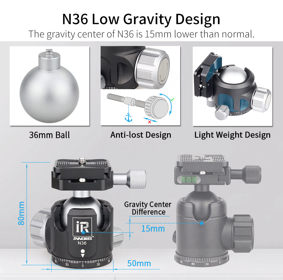 INNOREL RT55C Carbon Fiber Travel Tripod Monopod