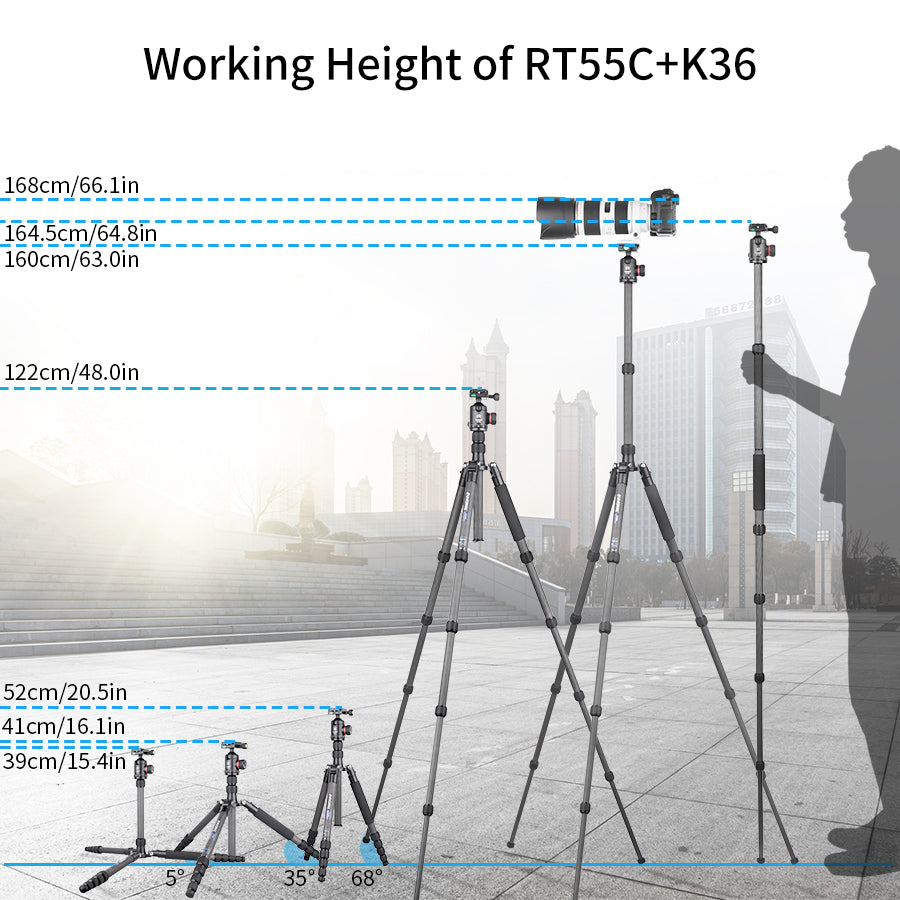 INNOREL RT55C Carbon Fiber Travel Tripod Monopod