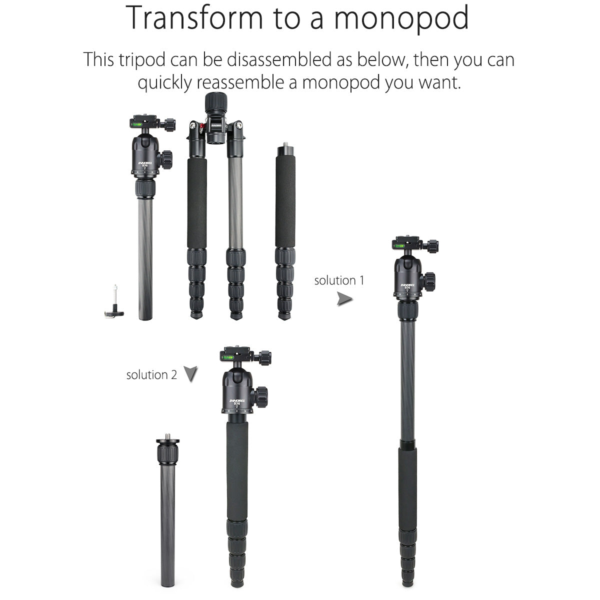 Carbon Fiber tripod monopod INNOREL RT50C