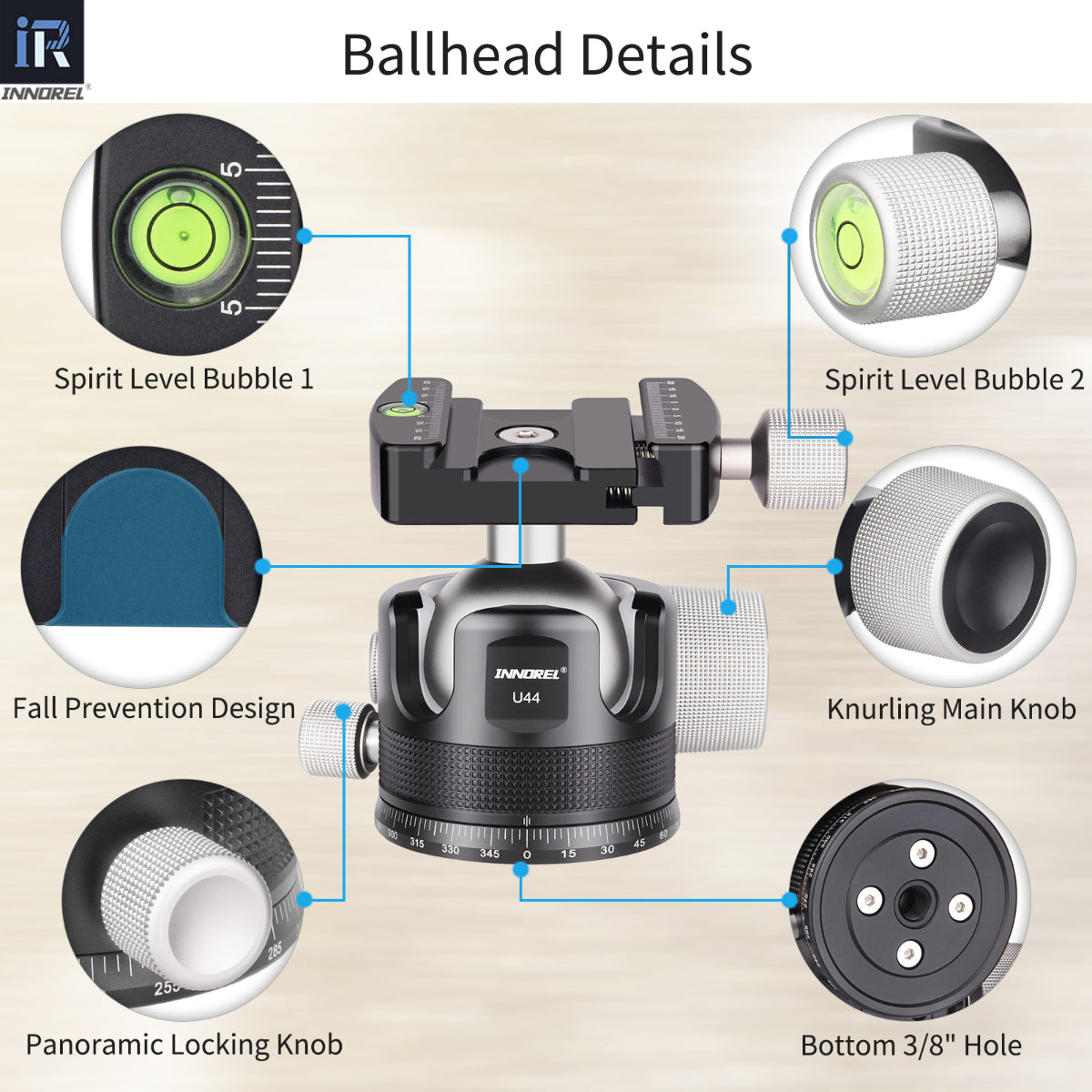 44/55mm Low Profile Ball Head INNOREL U44/U55