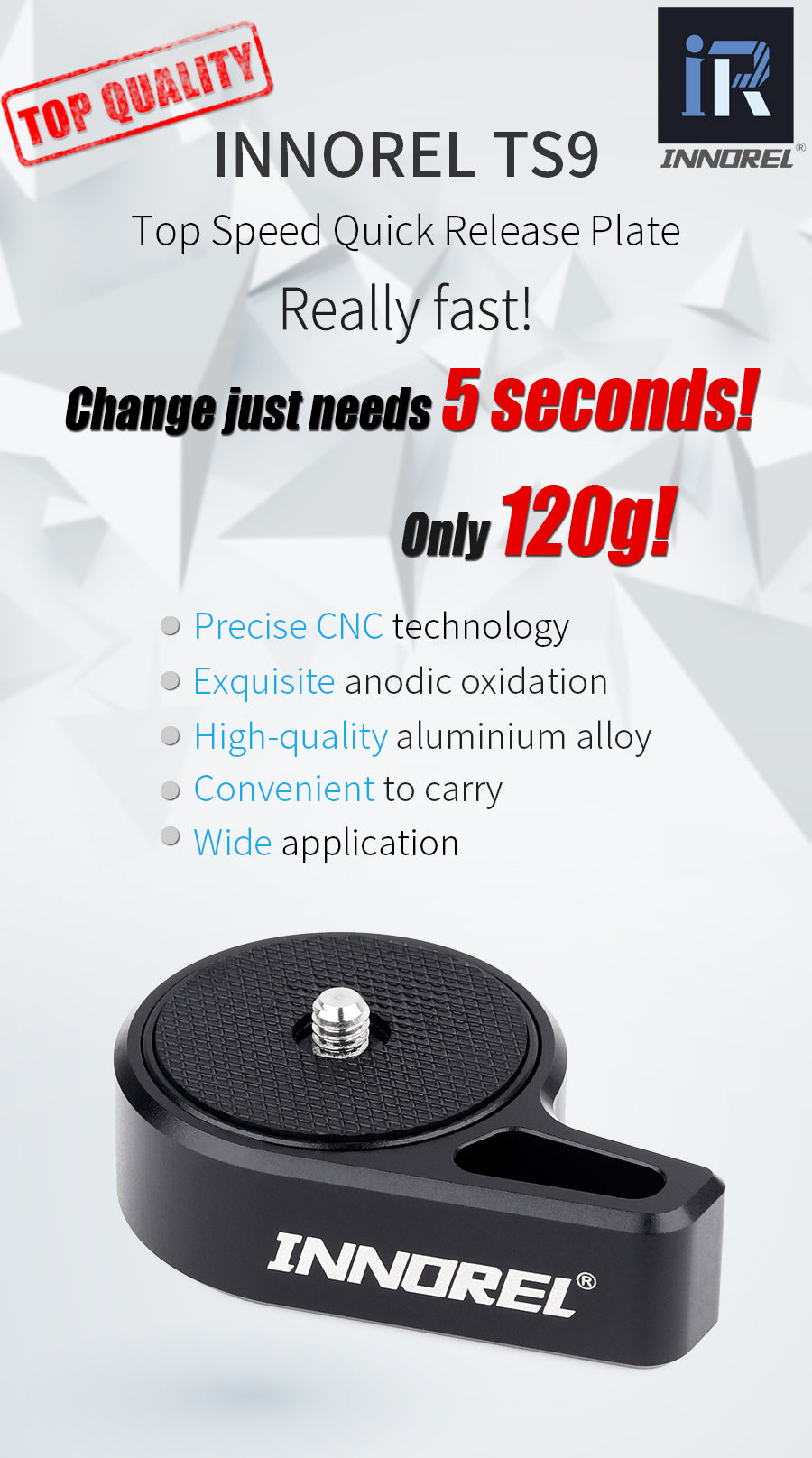 Plaque de fixation rapide Top Speed-INNOREL TS9