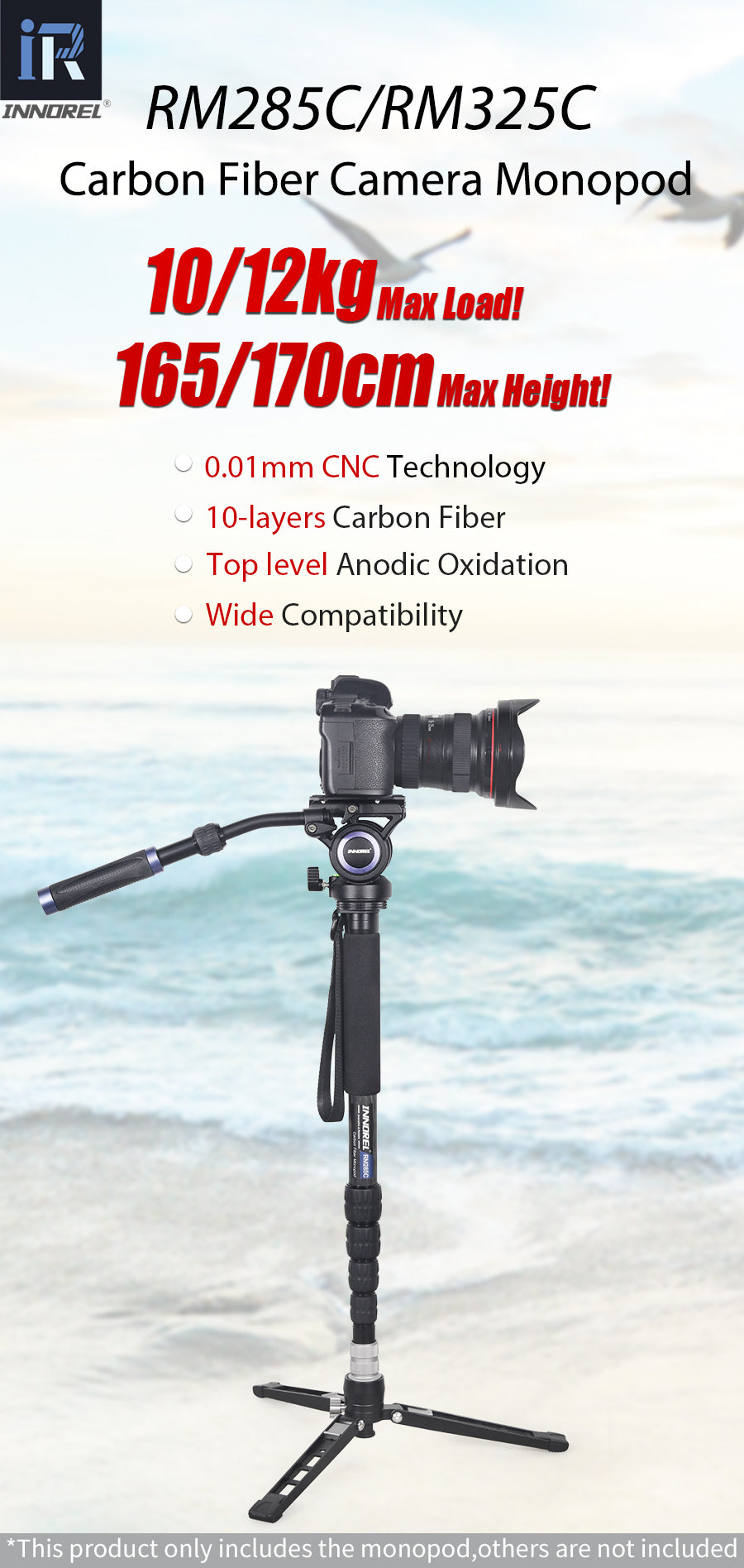 RM285C/RM325C 5-Section Carbon Fiber Monopod
