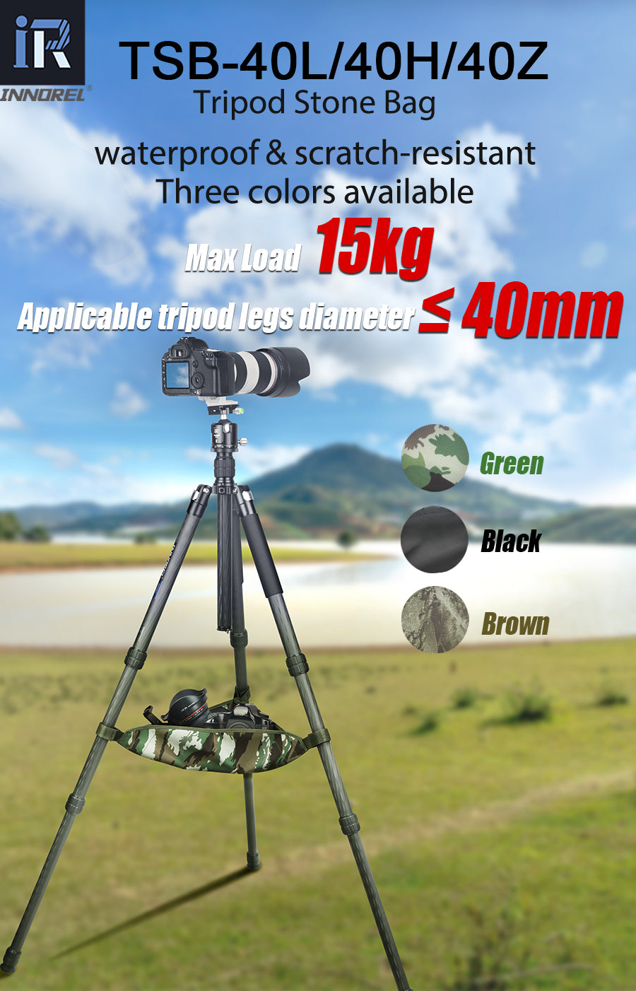 Tripod Stone Bag Travel Camera Equipment Storage INNOREL TSB-40