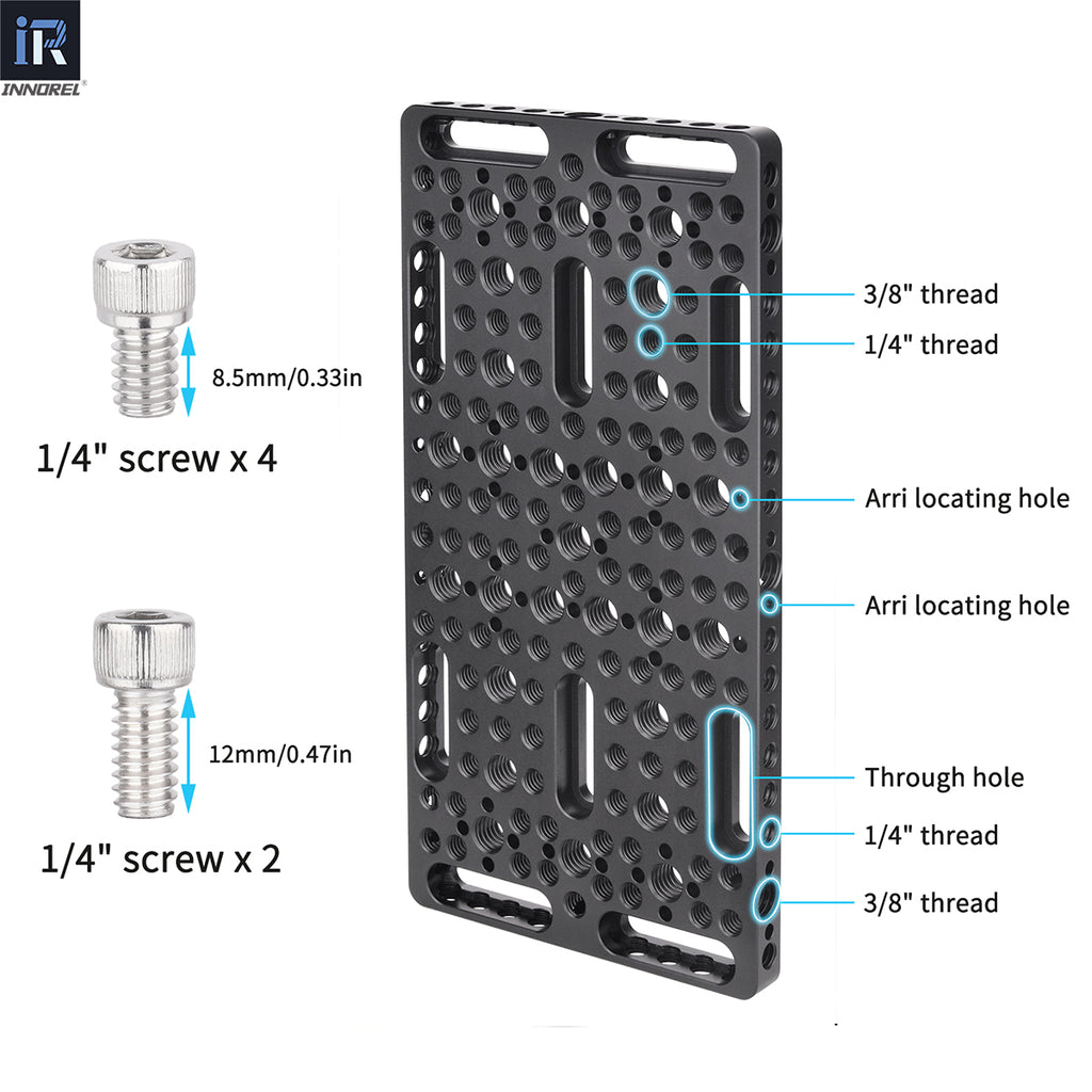 INNOREL CP10 Cheese Plate with 1/4" & 3/8" Threads Arri locating hole