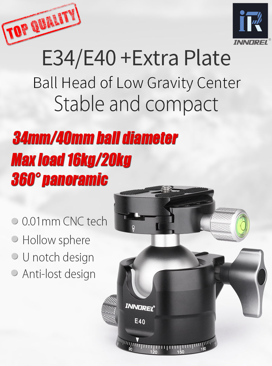 Low Profile Tripod Ball Head INNOREL E34/E40