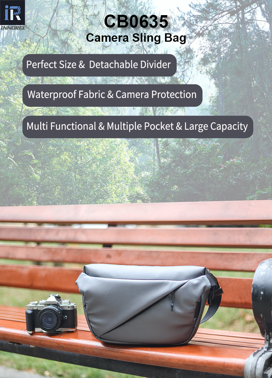 6L Silver Camera Sling Bag with Tripod Holder INNOREL CB0635