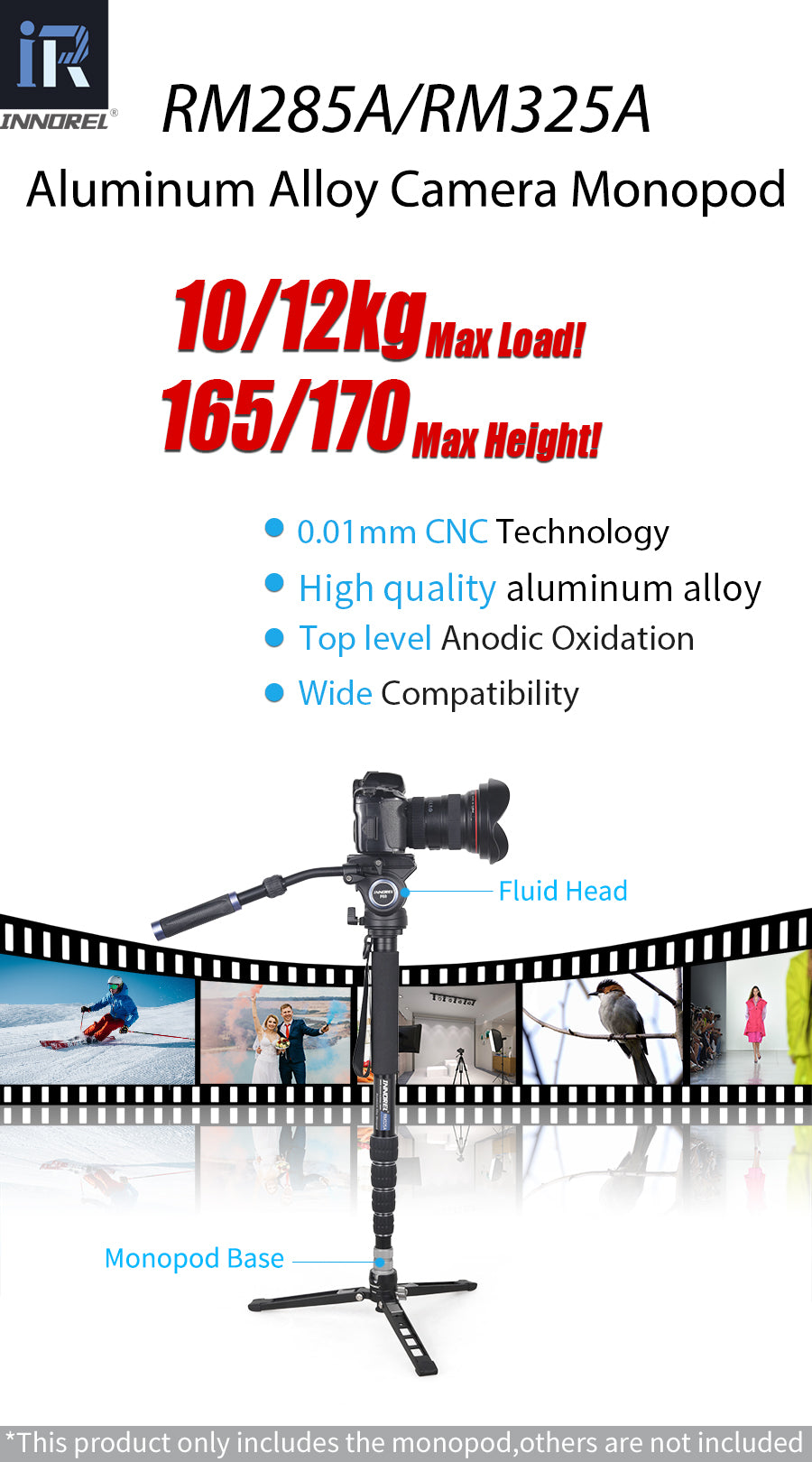 5-Section Aluminum Alloy Monopod INNOREL RM285A/RM325A