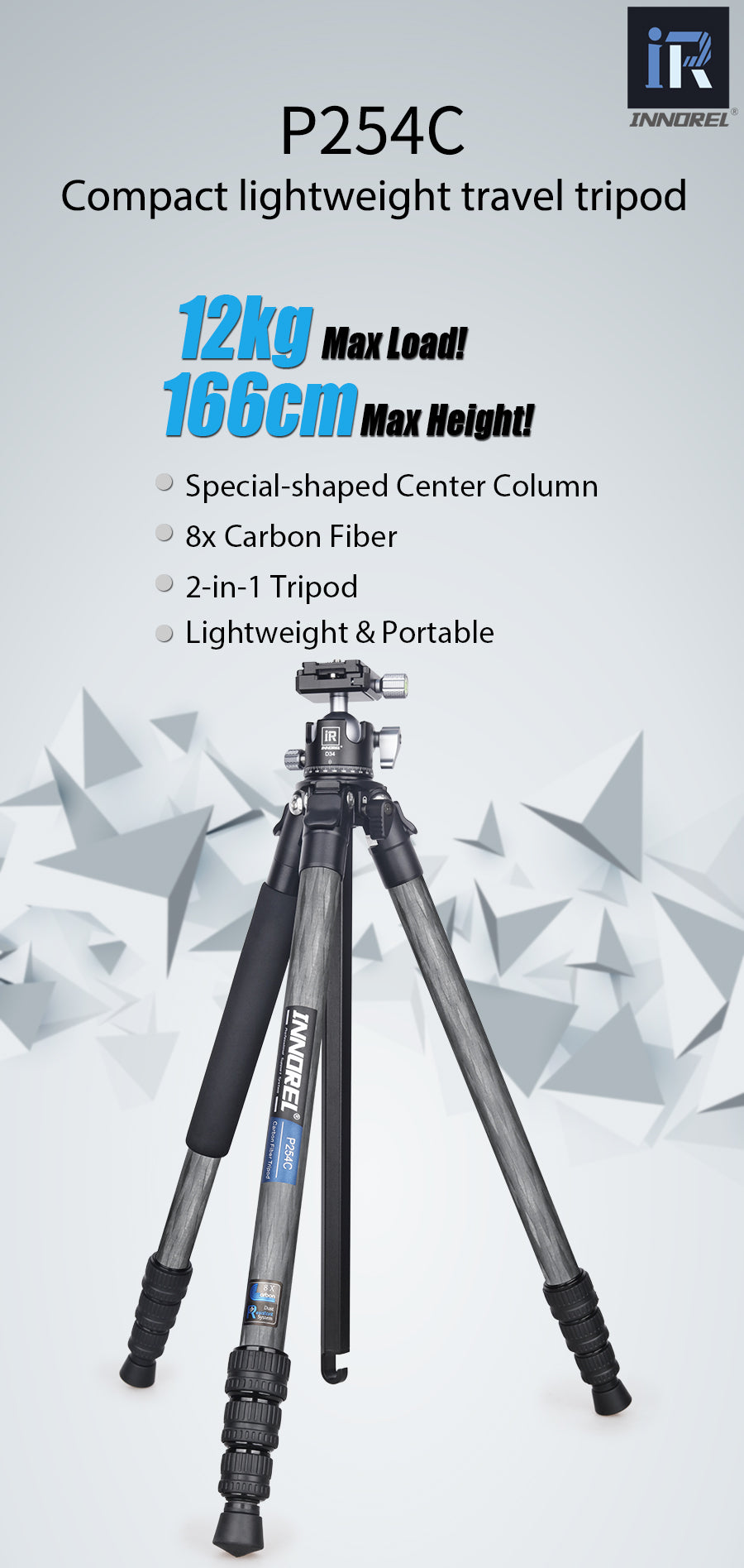 Carbon Fiber Tripod with Center Column INNOREL P254C