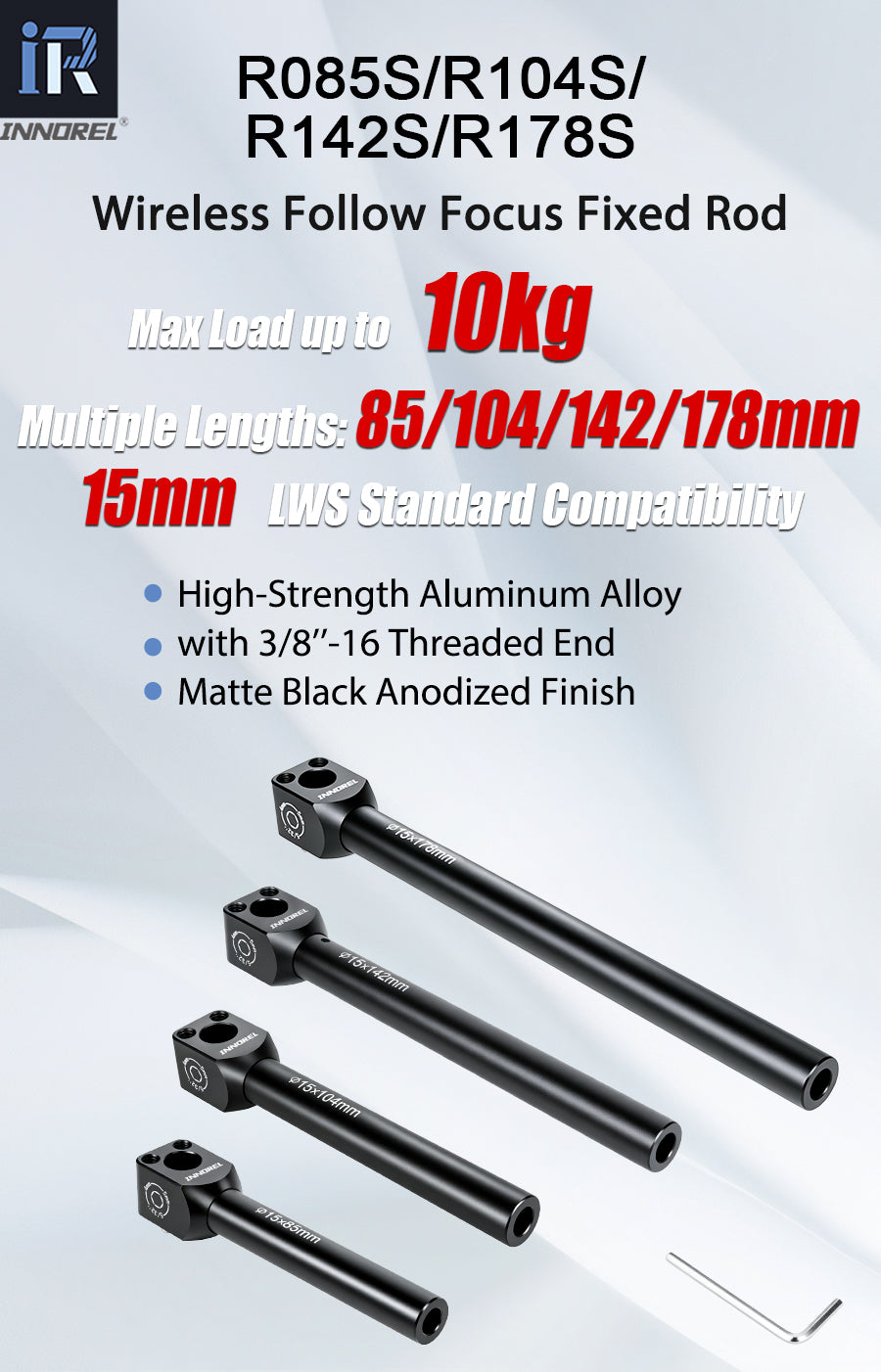 INNOREL R085S R104S R142M R178M 15mm Follow Focus Rod