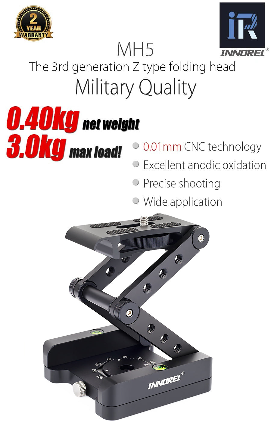 Z-Flex Tilt Tripod Head INNOREL MH5