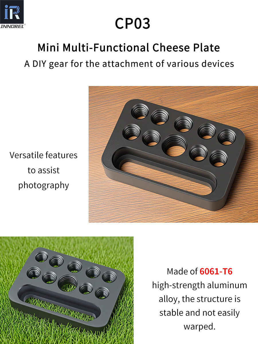Mini Multi-Functional Cheese Plate with 1/4  & 3/8  Threads INNOREL CP03
