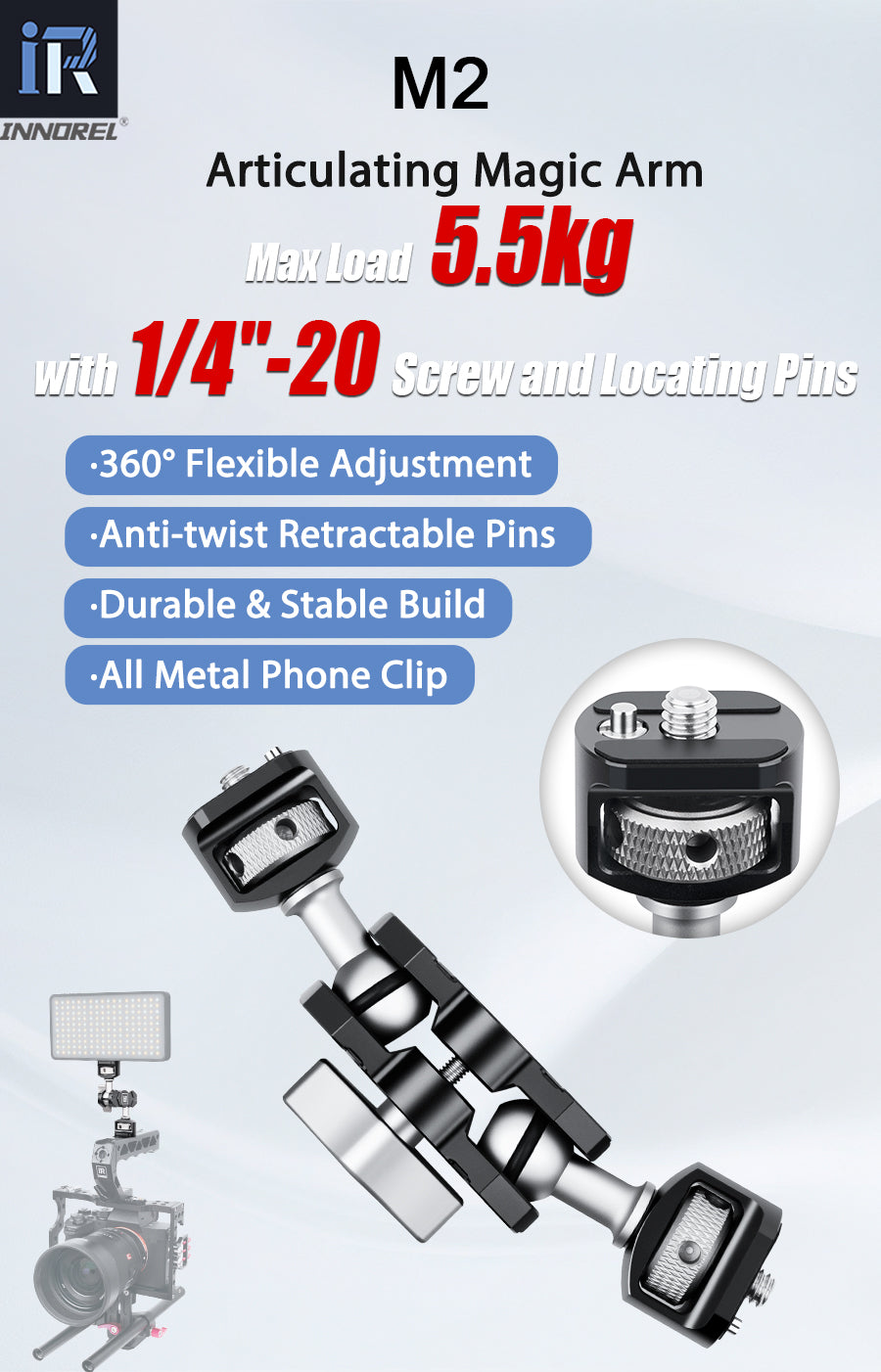 INNOREL M2 Articulating Magic Arm with 1/4