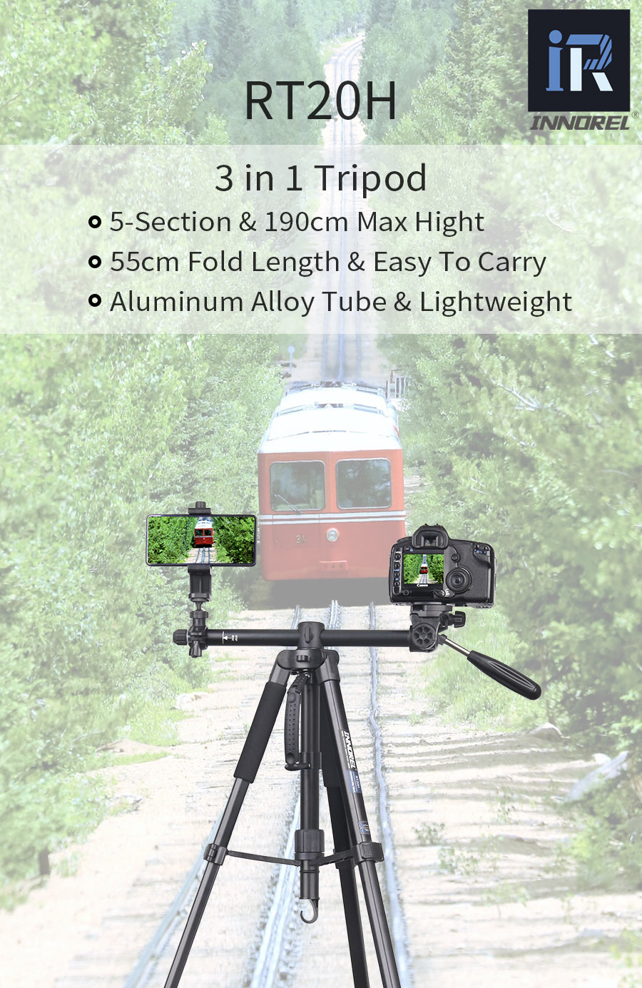 Camera Tripod Monopod Horizontal Tripod INNOREL RT20H