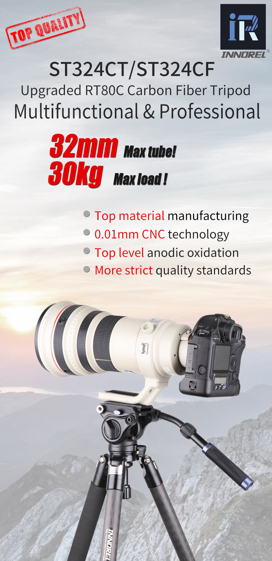 Carbon Fiber Bowl Tripod INNOREL ST324CT