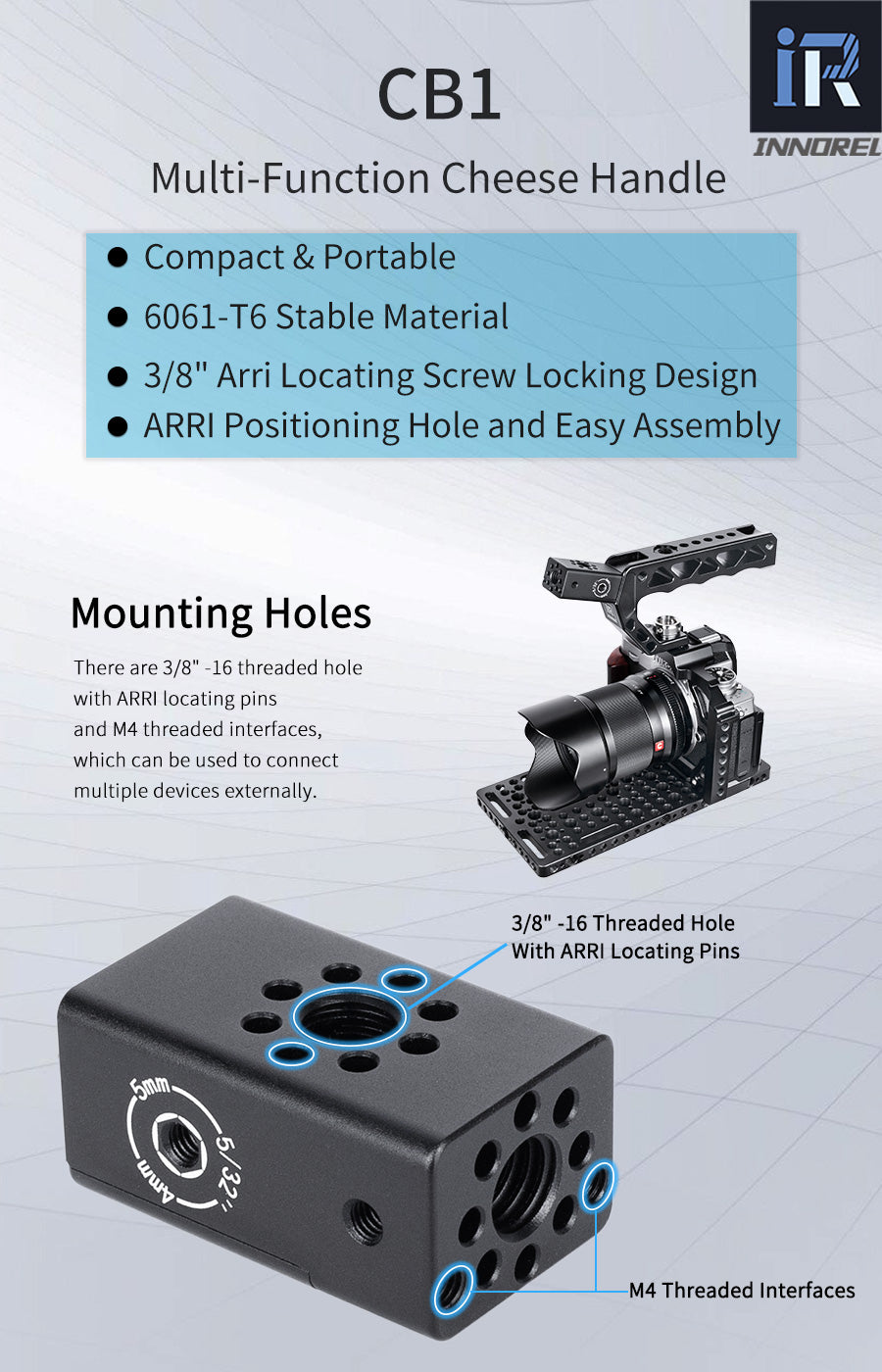 INNOREL CB1 CNC Aluminum Alloy Multi-Function Cheese Handle
