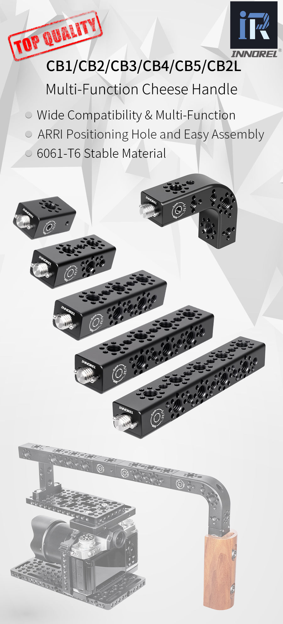 INNOREL Multi-Function Cheese Handle with Arri Locating Holes