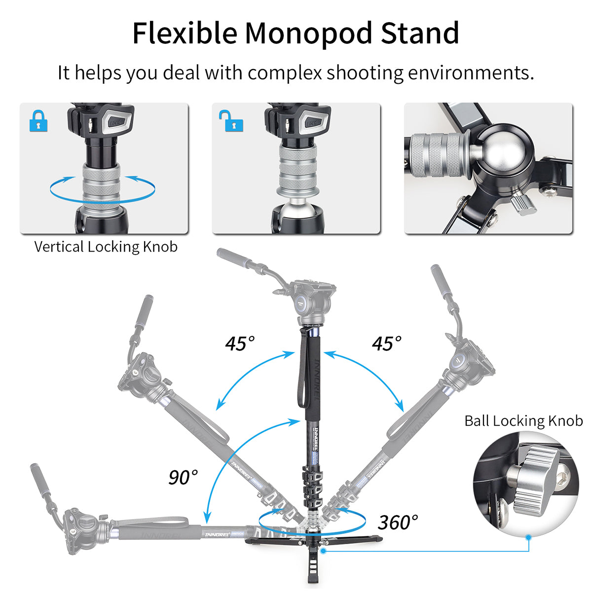 Used Carbon Fiber Monopod Kit-INNOREL VM70CK(Only Austrilia has inventory)