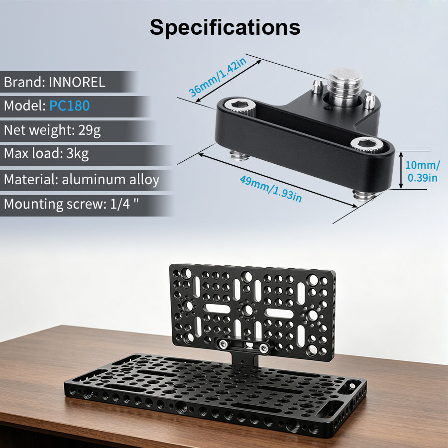 INNOREL PC90/PC180 Multi Cheese Plate with ARRI Locating Pin & Mount Adapter