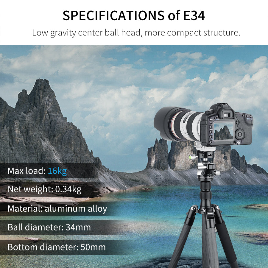 Low Profile Tripod Ball Head INNOREL E34/E40