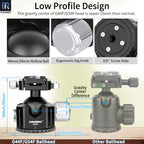 INNOREL G44F/G54F Quick Locking Low Profile Tripod Ball Head, Fast Lever Release, Panoramic CNC Metal Arca Swiss, DSLR Camcorder