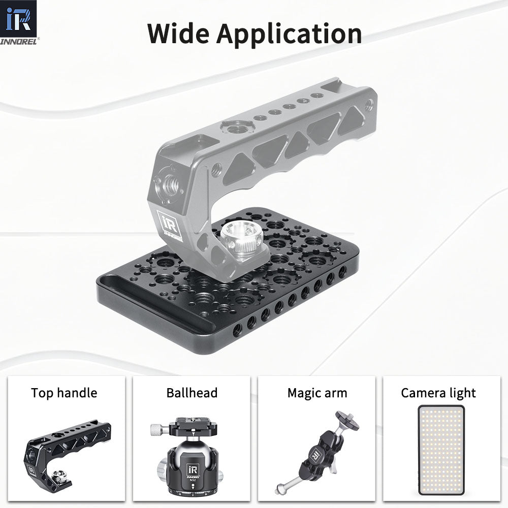 Multi-Functional Cheese Plate INNOREL CP1107 11*7cm Switching Mounting Plate with Built-in ARRI Locating Holes for Camera Tripod