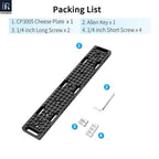 INNOREL CP3005 30*5cm Multi-Functional Cheese Plate,Switching Mounting Plate with Built-in ARRI Locating Holes for Camera Tripod