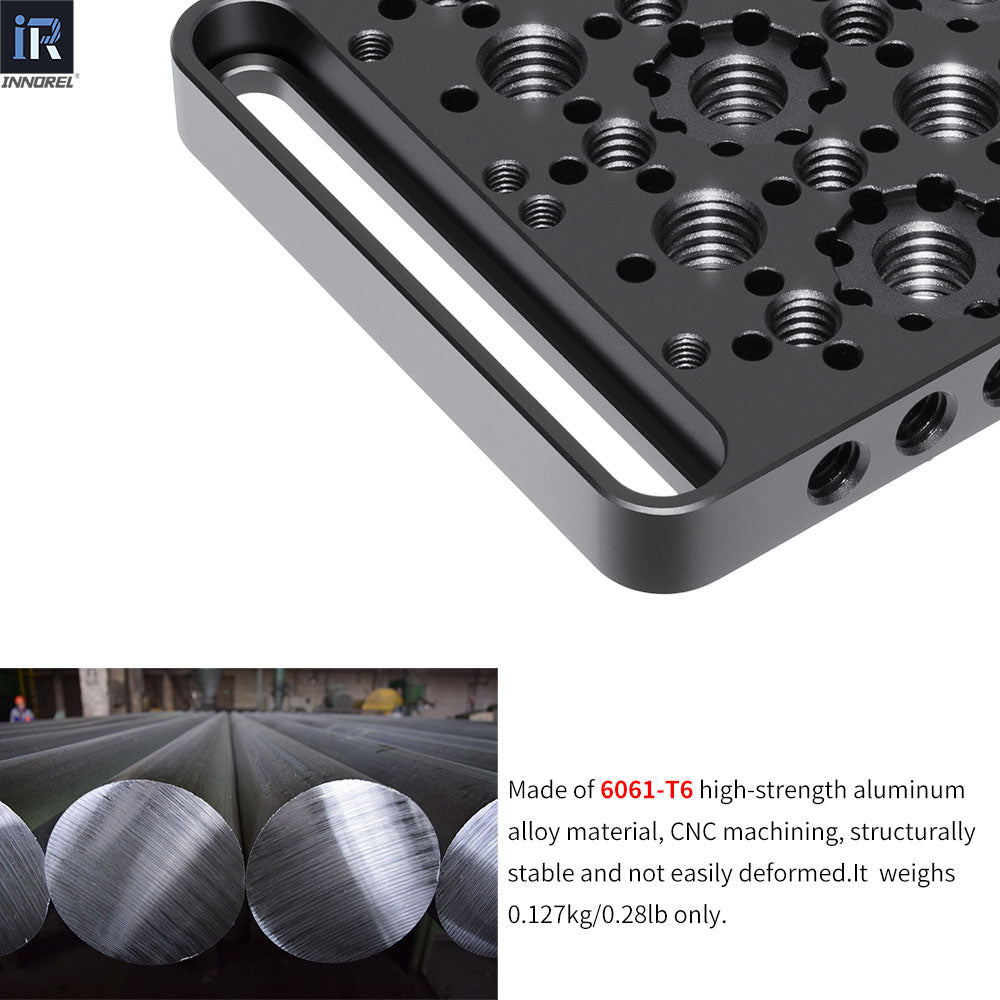 Multi-Functional Cheese Plate INNOREL CP1107 11*7cm Switching Mounting Plate with Built-in ARRI Locating Holes for Camera Tripod