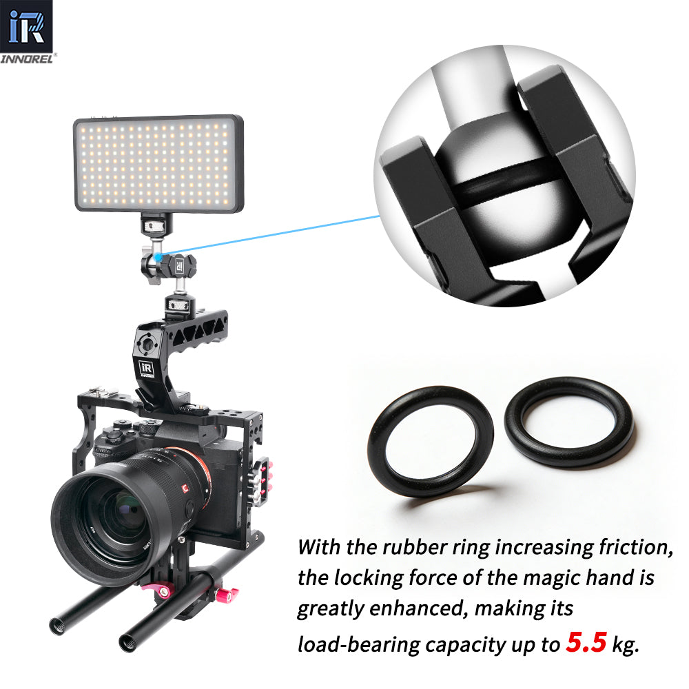 INNOREL M2 Articulating Magic Arm with 1/4"-20 Screw with Retractable Pins for Camera Display Screen Fill Light Max Load 5.5kg