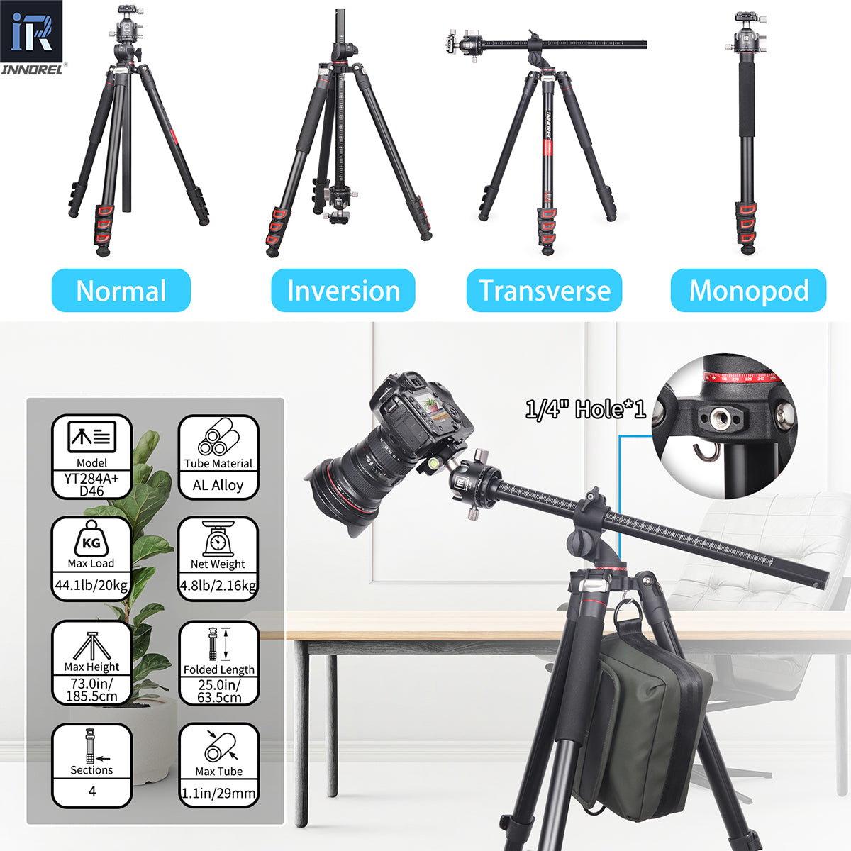 Aluminum Alloy Horizontal Tripod INNOREL YT284A