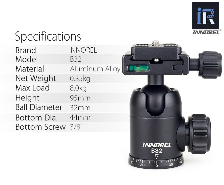 INNOREL B32/B36/B44 camera tripod ball head