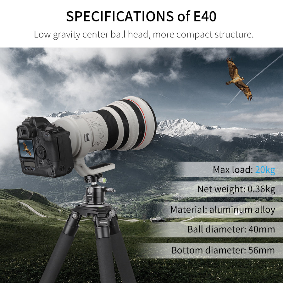 Low Profile Tripod Ball Head INNOREL E34/E40