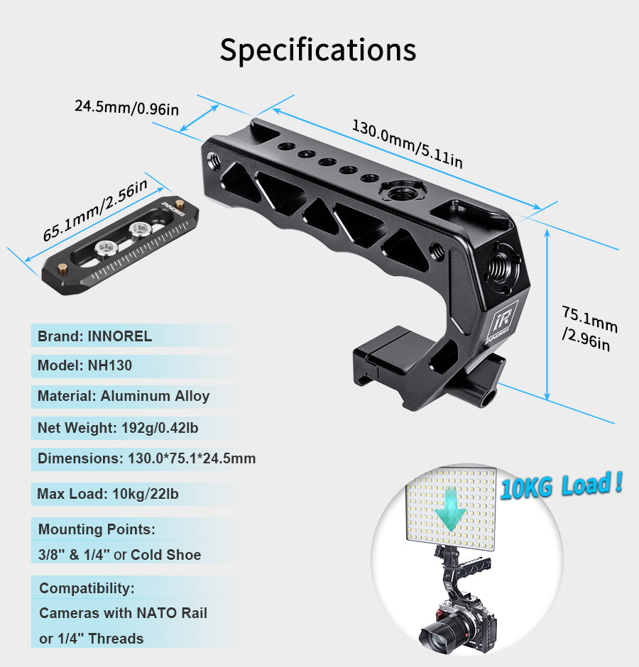 INNOREL NH130 Top Handle and NATO Rail Kit
