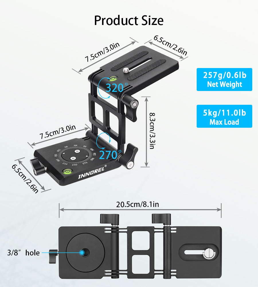 ZH7 Z Flex Tilt Aluminum Alloy Tripod Head