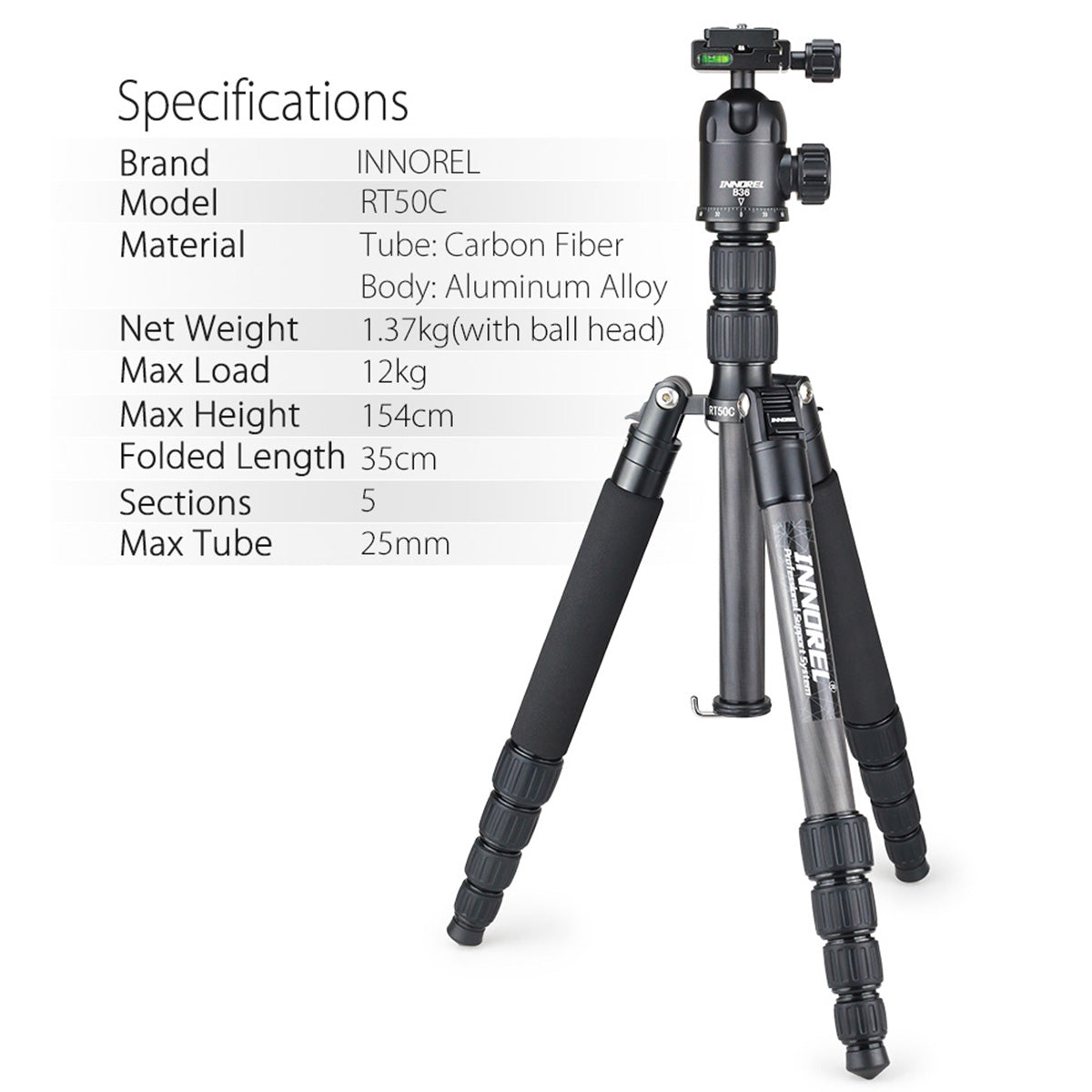 Carbon Fiber tripod monopod INNOREL RT50C