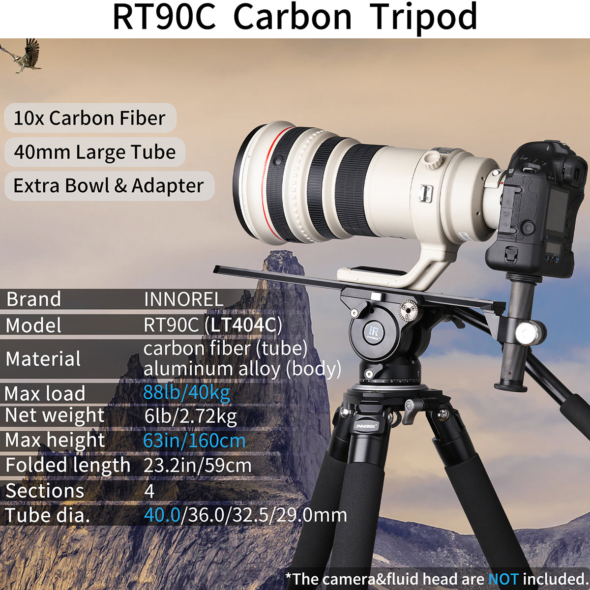 INNOREL RT90C Carbon Fiber Heavy Duty Tripod