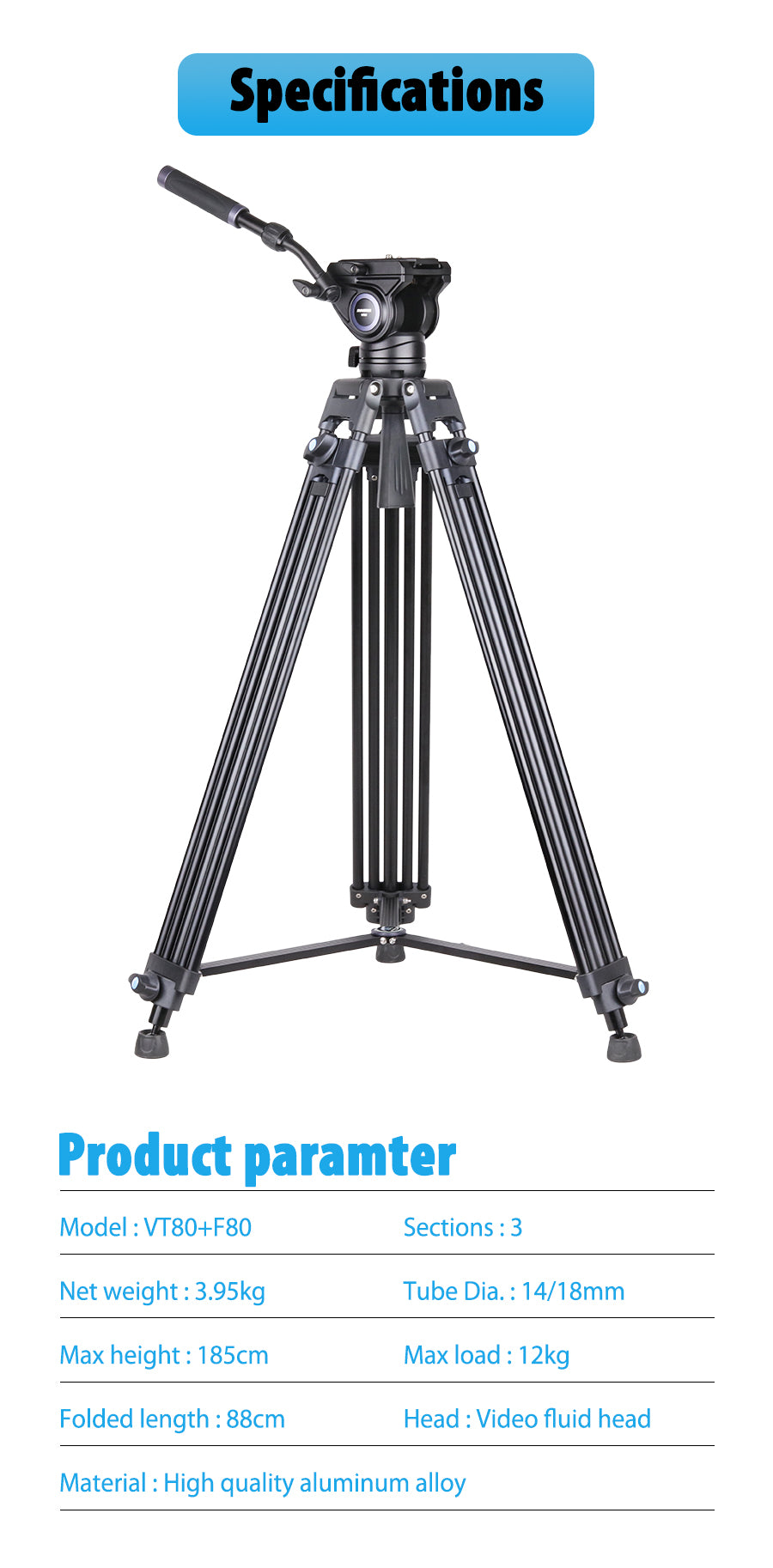 INNOREL VT80 Professional Video Tripod Kit