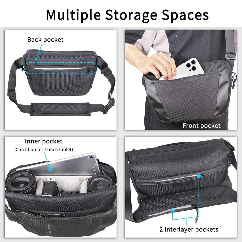 INNOREL CB0621 DSLR Travel Waterproof Camera Sling Bag(Only Canada has inventory)
