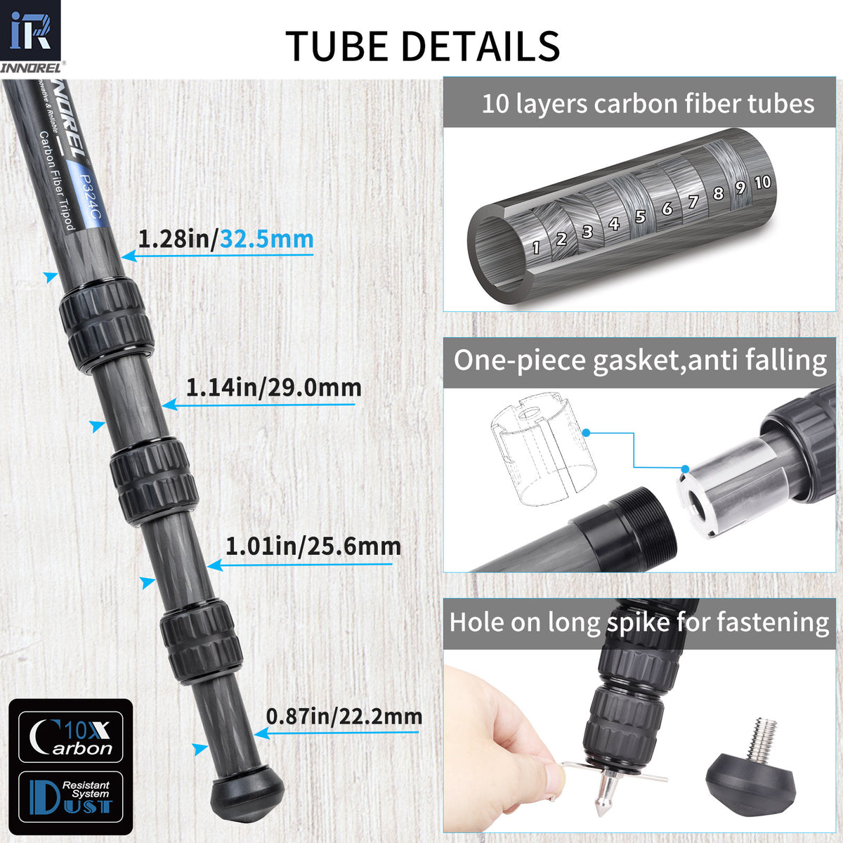 Carbon Fiber Tripod for Hunting INNOREL P324C