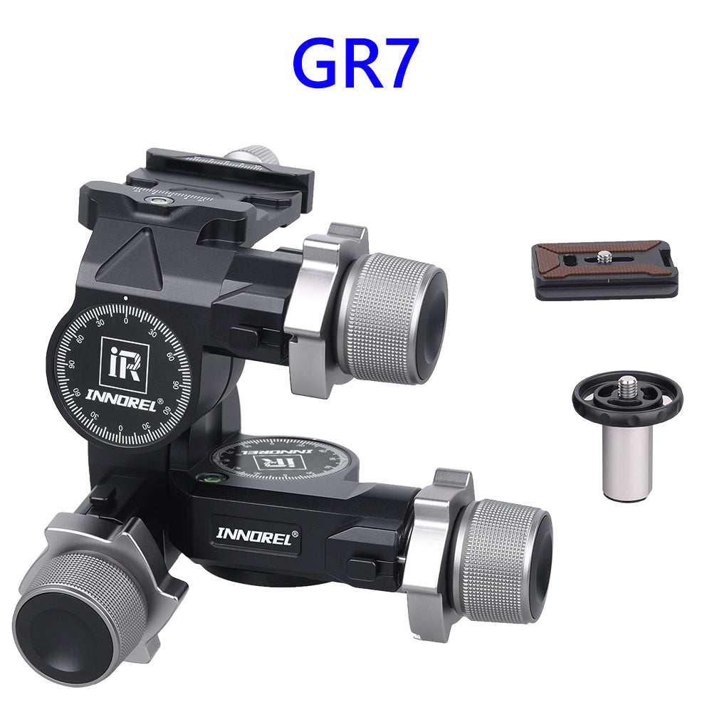 GR7 CNC Aluminum Alloy High Precision 3 Way Geared Tripod Head