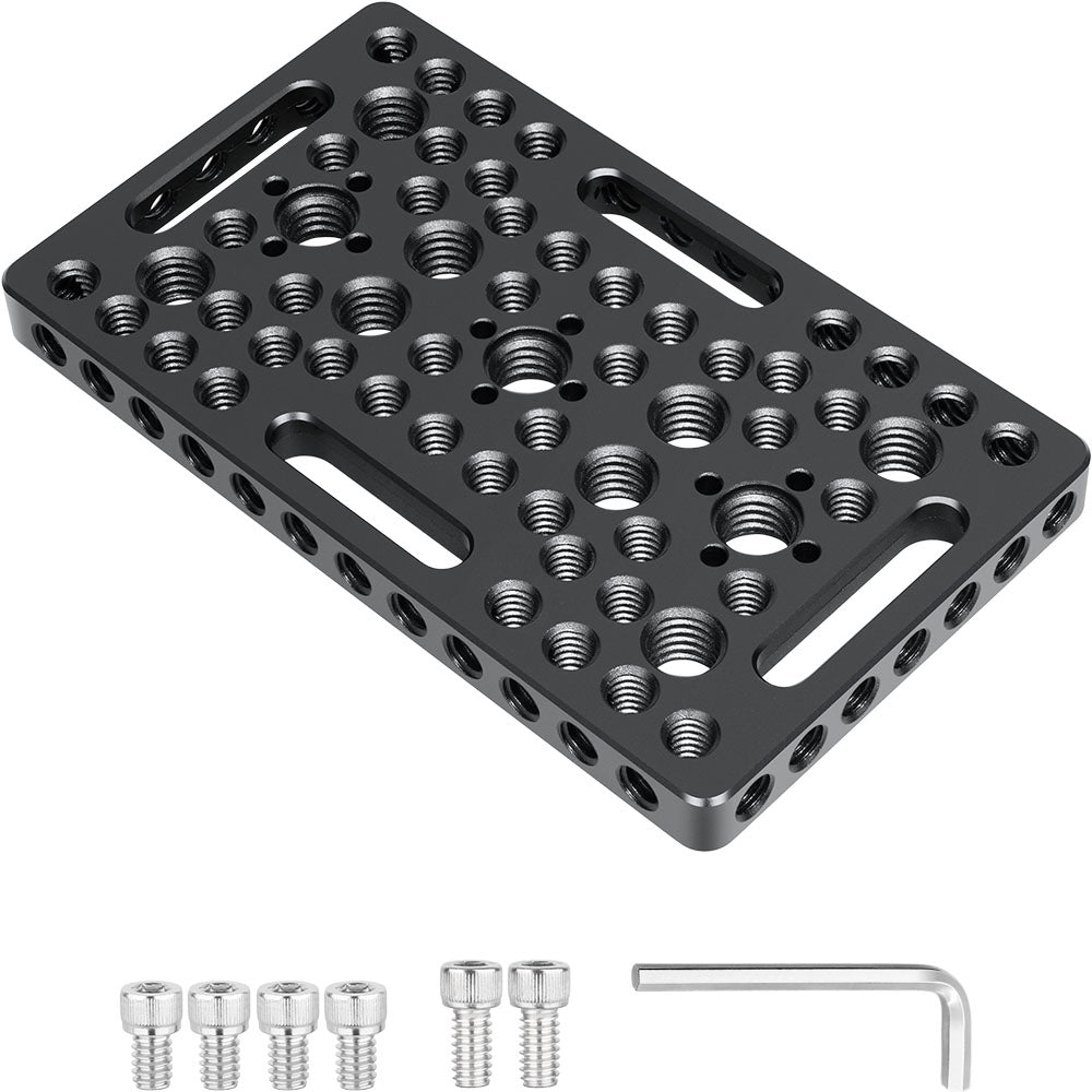 INNOREL CP1207 12*7cm Multi-Functional Cheese Plate with Built-in ARRI Locating Holes 1/4" & 3/8" Threads for Camera Cage Slider