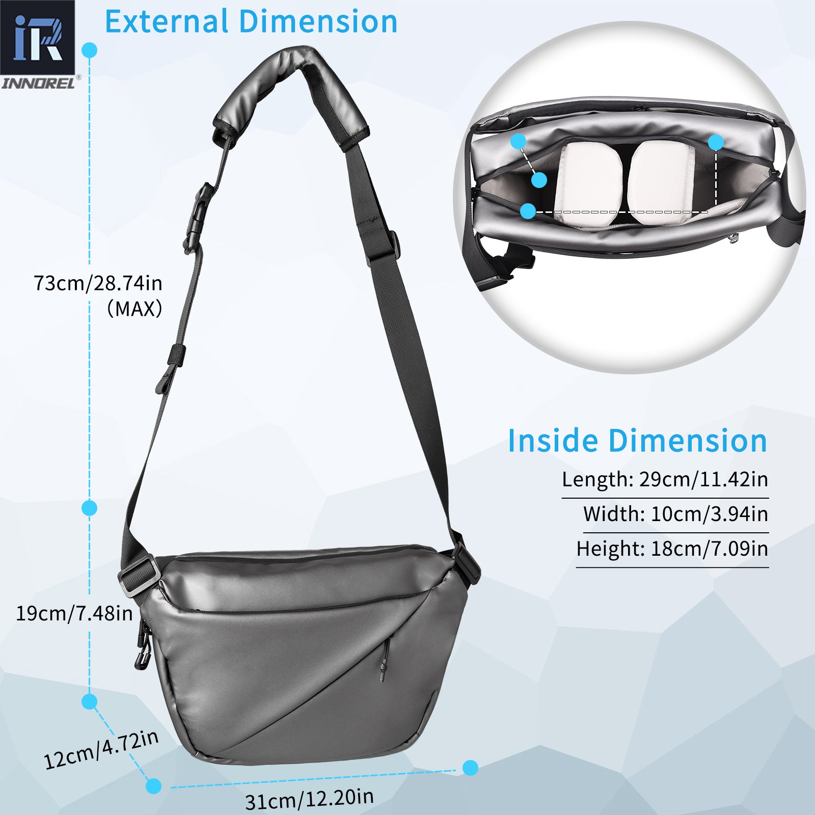 INNOREL CB0635 DSLR Travel Waterproof Camera Sling Bag (Only Canada has inventory)