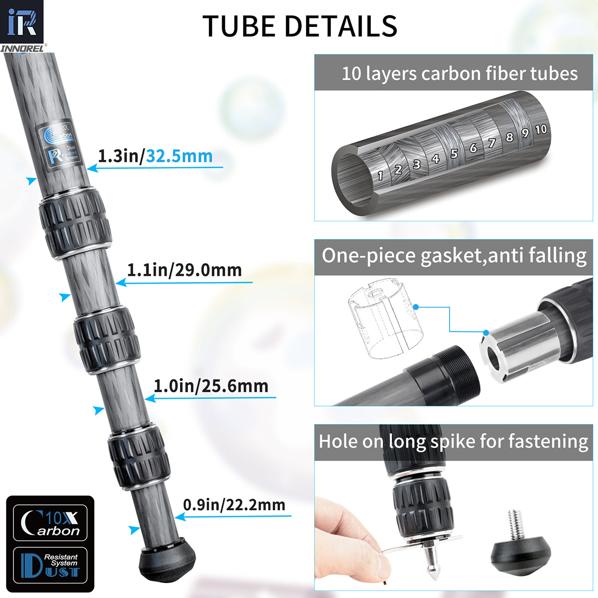 Carbon Fiber Compact Tripod INNOREL CT85C