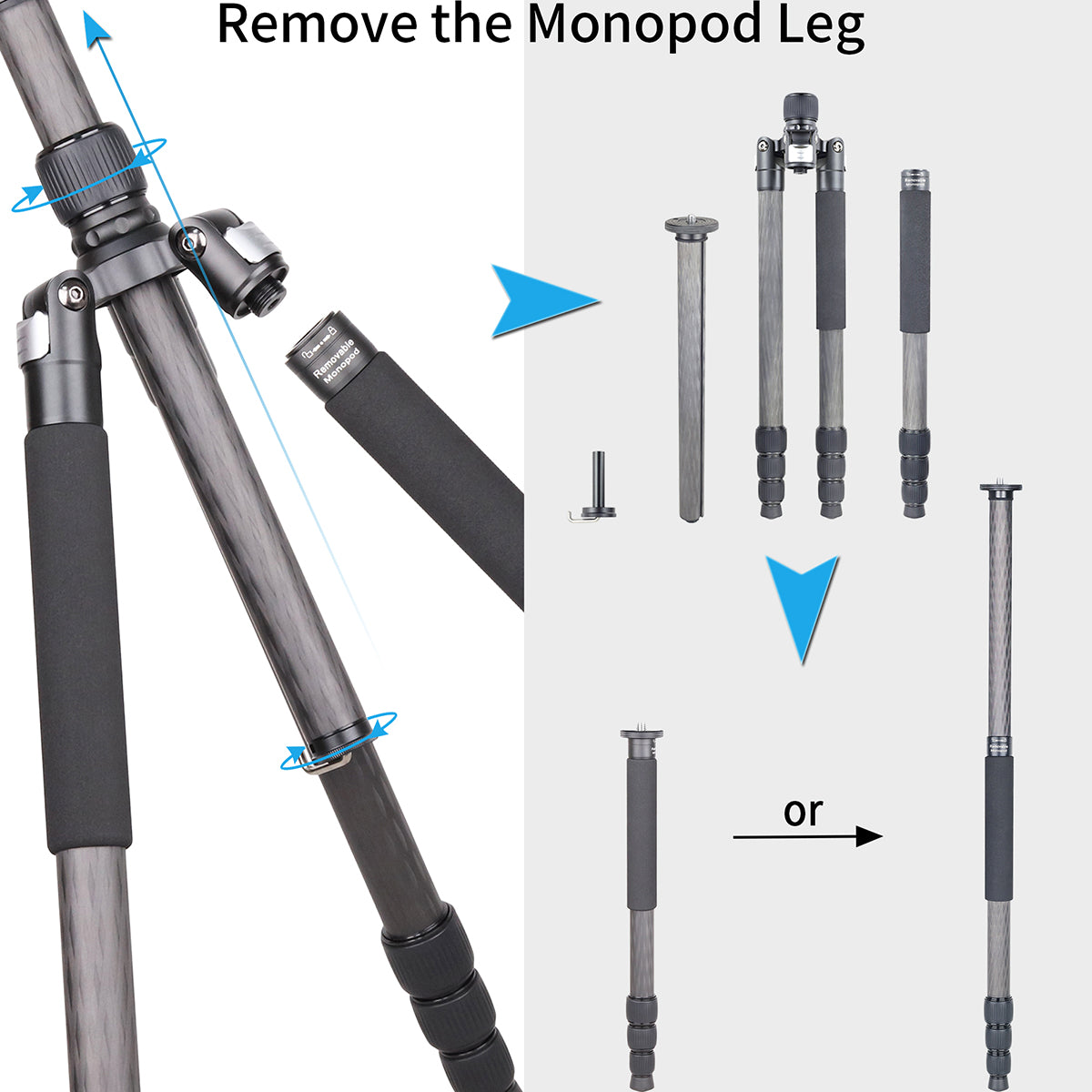 Carbon Fiber Camera Tripod Monopod INNOREL RT75C